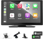 CarPlay Screen 9 Inch Wireless Carplay & Android Auto with 1080P Backup Camera, Portable Car Stereo Navigation, Mirror Link, Bluetooth, AUX/FM, Gift of Drive Mate