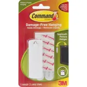 Command Large Sawtooth Picture Hangers-White 1 Hanger & 2 Strips 17040