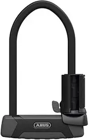 ABUS U-Lock Granit XPlus 540 and SH B Bracket, Bike Lock with XPlus Cylinder as Tamper Protection and Illuminated Key, ABUS Security Level 15, Black, Black/Grey, 30 cm