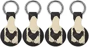 4PCS for Farmhouse Chicken Air Tag Holder Case Waterproof & Shockproof Anti-Scratch Protective Air Tag Cover with Keychain Ring Silicone Tags Holders for Luggage, Backpack, Keys, Pet