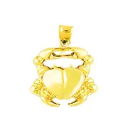 14K Gold Sea Life Crab Pendant
