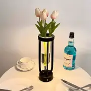 Glass Vase Lamp LED Modern Table Light Minimalist Decorative Home Accent