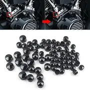 FINMOKAL Black Engine Bolt Covers Kit for Harley Softail Electra Street Glide Road King
