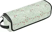 [sanluoli] Hair Tools Travel Bag and Heat Resistant Mat Portable Travel Carrying Case Green Leaves Light Fresh