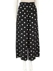 Black Silk Polka Dot Wide Fit Trousers