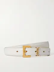 [SAINT LAURENT] SAINT LAURENT - Cassandre Leather Belt - Off-white - 85 85 Off-white