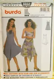 8652 Burda Sewing Pattern Women's Teen Asymmetrical Hem Spaghetti Strap Dress