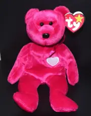 TY BEANIE BABIES VALENTINA RED BEAR 8.5" NMWTAG PROT TAG+CASE #BB613 W/ERRORS!!!