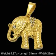 Real 18k Yellow Gold Filled Solid Tree of Life Lion Head & Elephant Pendants