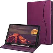 [FINTIE] Case for Samsung Galaxy Tab S6 Lite 10.4 Inch 2024/2022/2020 with S Pen Holder, Multi-Angle Viewing Soft TPU Back Cover with Pocket Auto Wake/Sleep, Purple