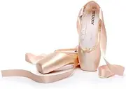 [Costume Bay] Deluxe Satin Ballet Dance Shoes Elegant Flexible Footwear for Performers Dancers Rehearsals Stage Show Competitions and Professional Ballet Training