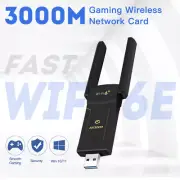 WiFi 6E USB 3.0 Network Card Tri-band 3000Mbps Bluetooth 5.2 Dongles USB Adapter