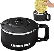Ramen Bowl Lid Ramen Kitchen Bowl Soup Bowl Lid Soup Cup Kitchen Noodle Portable Stainless Steel Bowl Large Capacity Bowl Japanese Ramen Bowl Bedroom Bowl