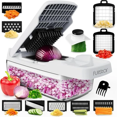 Fullstar Vegetable Chopper & Mandoline Slicer for Lite - 9 in 1, Black/White