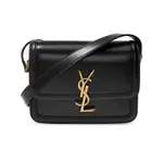 SAINT LAURENT 634306 YSL SOLFERINO 小號皮革單肩包/豆腐包 黑色