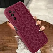 [MOWIME] Compatible with Samsung Galaxy A13 5G Case, Cheetah Print Shockproof Soft TPU Protective Case for Women Girls, Slim Anti Scratch Leopard Case for Samsung Galaxy A13 5G 6.5 Inch, Wine Red