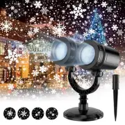"afzdby Christmas Snowflake Projector Lights OutdoorDouble Head Snowfall Led ...