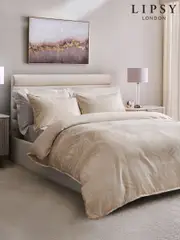 Lipsy Oyster Phoebe Jacquard Duvet Cover and Pillowcase Set (Q48605) | $115 - $196