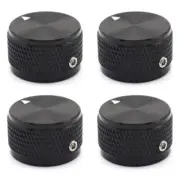 4Pcs Aluminium Alloy Electric Bass Guitar Knobs Volume Tone Control Knobs Black