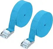 uxcell 1" x 20 ft Lashing Strap with Buckles, 2 Pcs Cam Buckle Tie Down Straps Adjustable Heavy Duty Secure Cinch Straps Up to 551 lbs for Cargo Kayak Bicycles, Light Blue