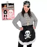 Pirate Half Apron Skull & Crossbones Black Accoutrements Archie McPhee New