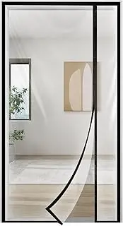 Transparent Thermal Insulated Door Curtain,Reversible Left or Right Side Opening,Screen Door Auto Closer Fits Doors Up to 34" x 80", to Keep Warm in Winter Cool in Summer for Air Conditioner Room