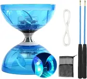Rppiup Diabolo Freewheel with Ball Bearing, Triple Storage Set, 4.5 mm Diabolo Luminous in The Dark Leisure Sports Children Juggling Toy with Handsticks for Children and Adults