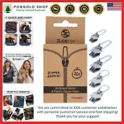 Instant Zipper Slider Replacement - Silver, 5pcs for Easy Clothing Repairs
