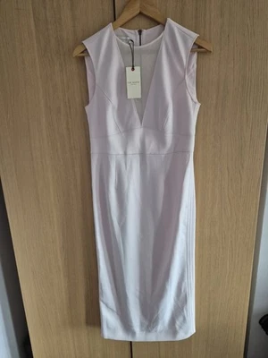 BNWT £169 Ted Baker Size 2 UK 8 10 Pink Bodycon Midi Dress Wedding Races