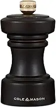 Cole & Mason Hoxton Chocolate Wood Pepper Mill - Compact Pepper Grinder | Adjustable Grind | Beech Wood | Lifetime Mechanism Guarantee | Ideal for Seasoning | Lifetime Mechanism Guarantee | 10.4 cm