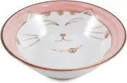 Pink Maneki Neko Cat Porcelain Sauce Dipping Bowl Made in Japan 4.75 inch 2480