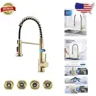 Luxurious Brushed Brass Kitchen Faucet with Pull Down Sprayer & 360° Rotation