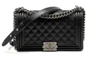 BRANDNEW FULL SET CHANEL MEDIUM BOY CAVIAR BLACK RUTHENIUM HARDWARE (MICROCHIP)