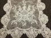 White Handmade Beaded Pearl Sheer Wedding Bridal Design Table Runner 16x54"