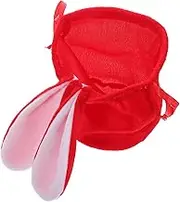 Amosfun Easter Goodie Bags Kit Spindle Bag Goody Bags Cartoon Bow Short Plush Candy Bags Jelly Bow Animal Candy Bags Bow Cute Bow Large Candy Bags Easter for Teen Red Cloth