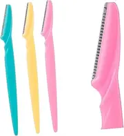 DECOMELODY 24pcs Portable Eyebrow Razor Set Stainless Steel Shaving Grooming Tool Professional Eyebrow Trimmer Color Random