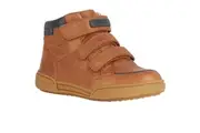 Geox Boys Waxed Leather Trainers (Cognac/Blue) - UTFS10146