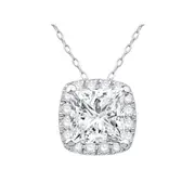Bevilles Hidden Halo Necklace with 1.10kt of Laboratory Grown Diamonds in 9kt White Gold