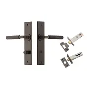 Iver Brunswick Door Lever Handle on Chamfered Backplate Privacy Kit