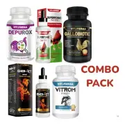 5 COMBO VITAMINS FOR ROOSTER/GALLOS DEPUROX SUPERTONIC B15 B12 GALLOBIOTIC ENER