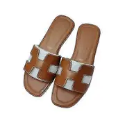 Womens Summer Beach Flat Sandals Female Slippers Outdoor Wedge Sandals Plus Size BROWN EU 38