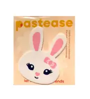 Pastease Bunny Cute White Bunny with Pink Heart Nose, Ears, & Bow Nipple Pasties