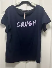 Victoria's Secret newWomens T Shirt Sz Med Blue Crush Short Flutter Sleeve