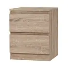 Artiss Pepe Bedside Side Lamp Table Nightstand 2 Drawers Wood Effect Brown