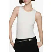 MANGO Sleeveless Bodysuit in White at Nordstrom, Size Small