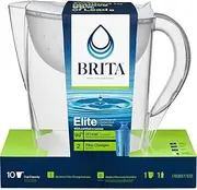 Brita Large 10 Cup Pacifica White Water Filter Pitcher with Elite Filter