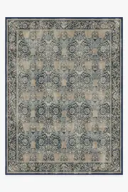 275' x 365' | Machine Washable Runner Rug | Kid & Pet Friendly | Indoor Rug | Honeysuckle & Tulip Indigo Flatwoven Rug by Morris & Co. | Ruggable