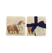 Silly Shetlands Coasters (set of 2) by The Humble Hare