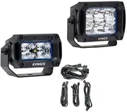 Kings 4.4" Work light + 3.3" Work light + Rear Lighting Wiring Harness Kit