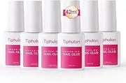 [TIPHULAN] 42ml Super Strong Nail Glue for Press On Nails, Acrylic Nails, Nail Tips - Professional Brush On Nail Glue Easy Application, Durable & Long-Lasting Fake Nail Glue, 0.23 oz for Each Glue(6PCS)